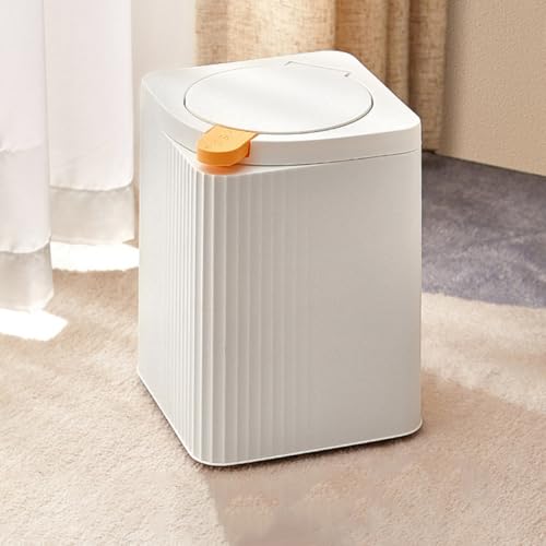 Caneca de basura doméstica blanca con tapa de presión miniatura 7