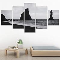 SIGNWIN 5 Panel Canvas Wall Art Skyline Sunset for Home Decorations Ready to Hang - 60