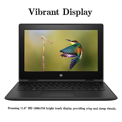 HP-2022-ProBook-x360-116-HD-Touchscreen-2-in-1-Laptop-Intel-Celeron-N5100-4GB-LPDDR4-RAM-64GB-eMMC-Storage-HD-Webcam-Windows-10-Pro-Black-32GB-Snow-Bell-USB-Card
