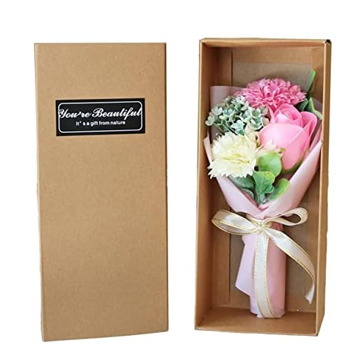 Jildouf jabón Hecha a Mano, Ramo Flores Rosas jabón con Caja Regalo, Rosas jabón Florales, Ramo Flores Rosas Clavel Artificial, Regalos para Mujeres, jabón baño, Flor perfum