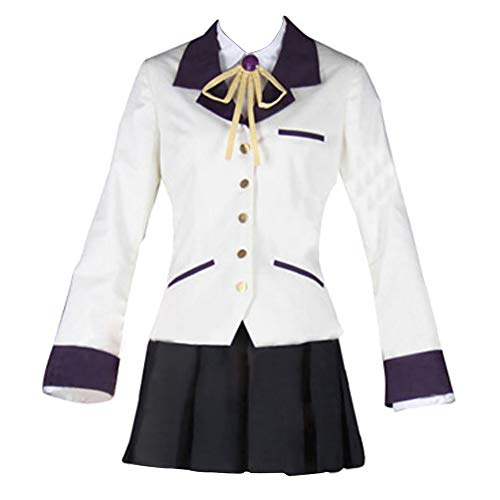 Angel Beats Tachibana Kanade Girls School Uniform Suit Cosplay Costume (Female S) White,red
