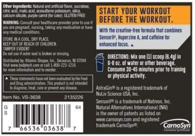 BODYTECH Flash Point Pre Workout Concentrate for Energy, Focus & Stamina, Rainbow Sherbert (201 Grams Powder)