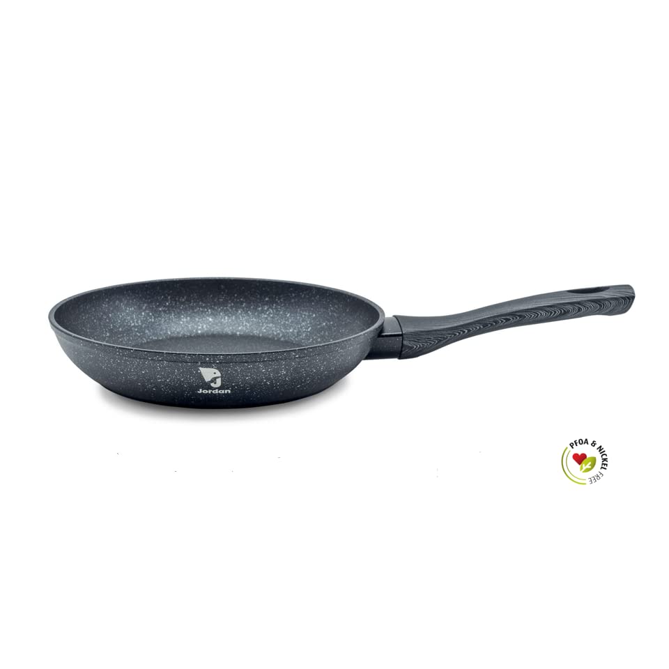 WeGeek, Sartén de aluminio forjado con revestimiento antiadherente de mármol negro grueso DIM: 24 * 4.8cm esp. 3.2mm