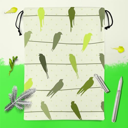 Image of ArtzFolio Colorful Birds On Wires | Reusable Sack Bag | Bag for Gym, Storage, Vegetable & Travel