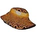 Sunflower Field Sunset Sea of Flowers Print Fashion Unisex Bucket Hat Wide Brim Sun Protection Foldable Double Sided Printed Sun Hat Black