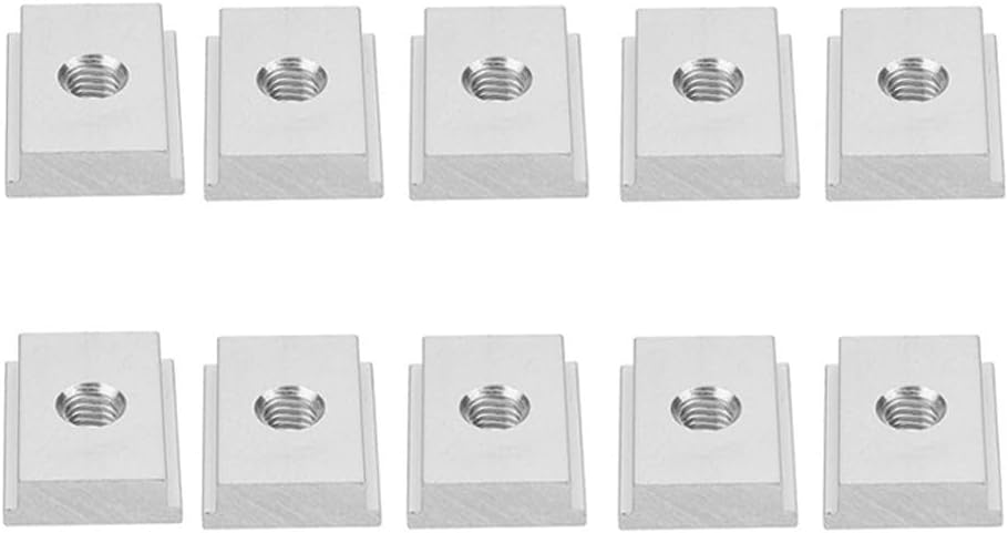 10 Pcs M8 T-Track Slider Nuts Woodworking Tables, Aluminum Alloy T Slot Fasteners Compatible with Table Saw, Drill Press and Band Saw Bench Accessories