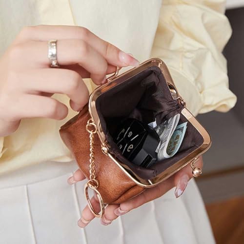 Generic Women Retro Clip Purse PU Leather Clasp Wallet Lipstick Clutch Bag (Green)3