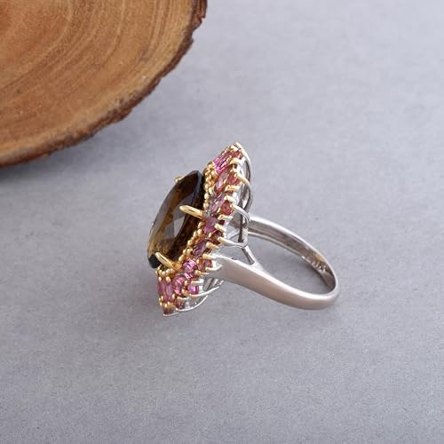 Bague plastron plaqué or saphir rose, le cadeau idéal pour célébrer une femme unique