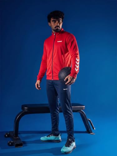 Image of hummel Promo Men's All weather Regular Fit Track Suit with Zipper and Pockets Comfortable Breathable Stretchable Soft Fabric For Everyday Use Ideal for Gym Training or Running Loungwear