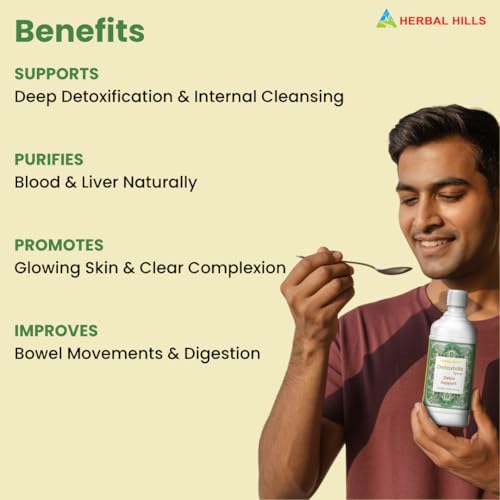 Image of Herbal Hills Detoxhills Herbal Shots, 500 ML, | Supports Daily Detox & Liver Cleanse Ayurvedic Herbal Juice For Digestion, Gut Health & Toxin Removal | With Triphala, Aloe Vera & Wheatgrass