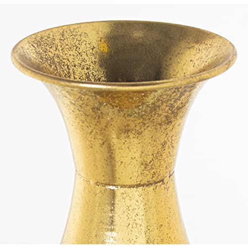 JARRÓN METAL DORADO/BLANCO_°15X82CM