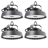 ANTENLICHT 4 faretti LED da sala 150 W, bianco freddo, 5000 K, 25500 lm, angolo di illuminazione 120° UFO Highbay, lampada industriale IP65, illuminazione interna per magazzino commerciale, officina