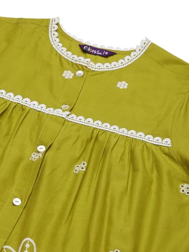 Image of J TURRITOPSIS Women's Pure Cotton Schiffli Embroidered Shirt