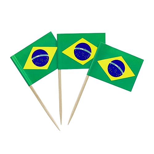 100PCS Brazil Flag Brazilian Small Toothpick Flag Decor Mini Cupcake Toppers Cocktail Food Flags Cocktail Picks 100PCS Brazil Flag Brazilian Small Toothpick Flag Decor Mini Cupcake Toppers Cocktail Food Flags Cocktail Picks