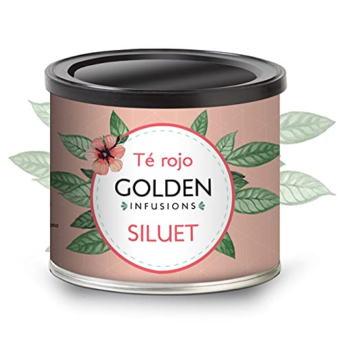 Golden Infusions - Té Rojo Pu-Erh Siluet - Lata de 100 g - Infusión a granel - Diurético y Energético - Eliminación de Líquidos y Grasas - Efecto Drenante - Té Rojo con Frutas Cover