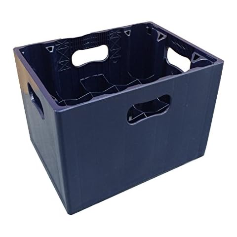 20 Compartment 500ml Beer Cider Bottle Plastic Stacking Glass Milk Bottle Crate - Perfect for Homebrew, Wine, Glasses, Beer, Recycling Box, Bottle Bank, Bottle Storage, Catering, Milk Crate (1) Cover