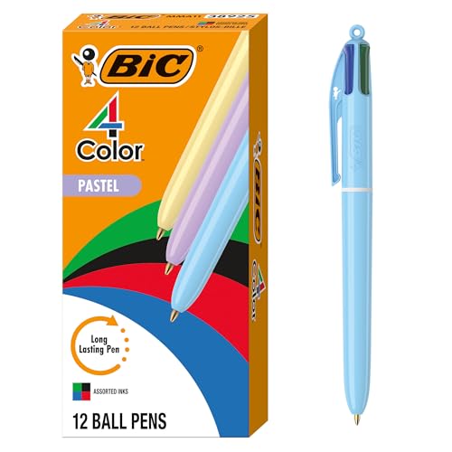 BIC 4 Color Pastel Ballpoint Pen with 1.0 mm Medium Point, 12-Count - image 1