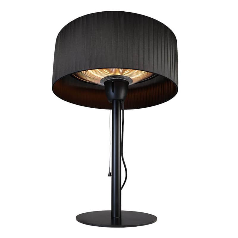 FAVEX – Chauffage de table Sirmione noir – Chauffage extérieur électrique – 1 500 W – surface de chauffe jusqu'à 2 m² – IP44 – acier peint...