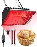 Lamptobe Lampe Chauffante Poussin avec Interrupteur Haut/Bas (Max. 275W),Comprenant 2 Lamp...