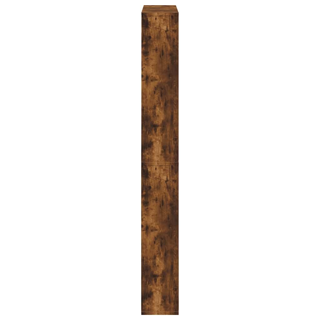 Zapatero con espejo, 4 compartimentos, roble ahumado, moderno zapatero con compartimentos basculantes para pasillo y salón, 63 x 17 x 134 cm, madera estable