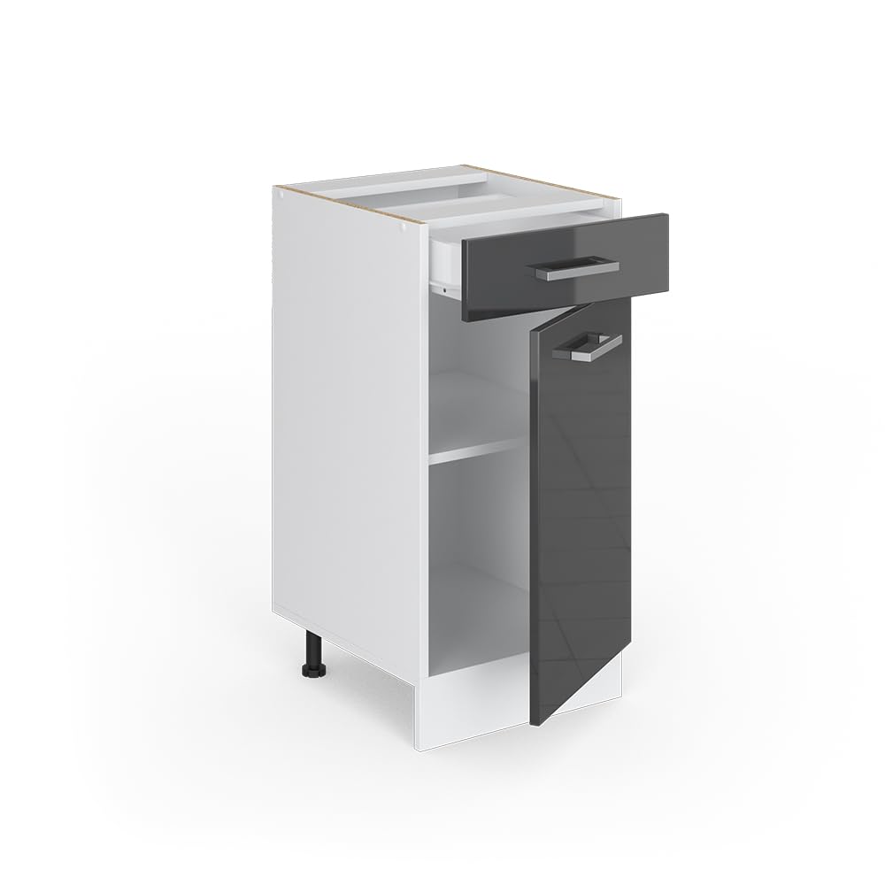 Vicco Mueble bajo de Cocina R-Line, Antracita Alto Brillo, 40 cm sin encimera, para combinación Libre Dentro de Sistemas de Cocina modulares