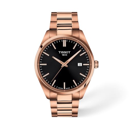 Tissot PR 100 Quartz 40mm Swiss Quartz Watch for Men Stainless Steel Case with Rose Gold PVD Coating Brown Dial T1504103305100