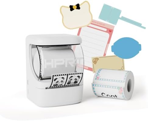 HPRT NEW1 Label Printer 2 Inch Portable Inkless Bluetooth Label Maker for Small Business, Home, School, Sticker Printer for Address, Logo, Barcode, Clothing, with Automatic Label Recognition(White)