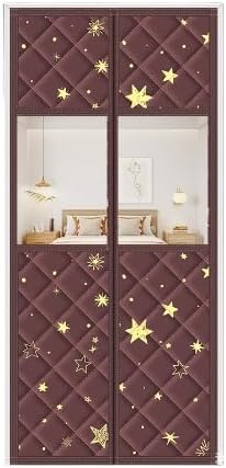 ンドアカーテン 冬用厚手コット 磁気自吸式 防風断熱保温 遮光防音 玄関脱衣所階段用 穴開け不要MumuElf (幅120&times;高さ24