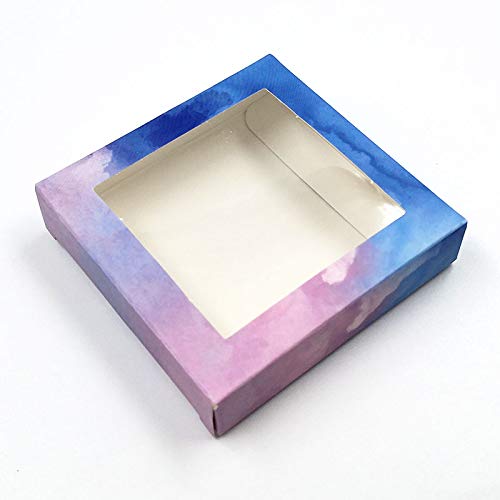 HBZGTLAD NEW 50pcs wholesale paper eyelash packaging box lashes boxes packaging Marble Design for 10mm- 25mm mink eyelashes square case (ZH-ZF03)