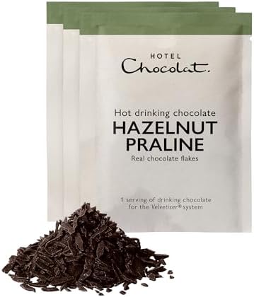 Hotel Chocolat Hazelnut Praline Hot Chocolate Flakes, Sachets 20 Pack 620g