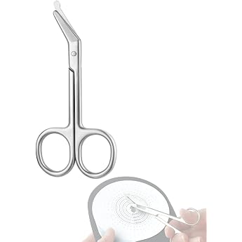 Ostomy Bag Scissors - Ostomy Pouch Scissors with Blunt Round Tip for Colostomy Care Stainless Steel 4.4 Long 1 Piece