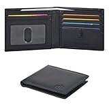 Oak Leathers Slim Leather Wallet for Men - RFID Wallets 6 Credit Card Holder Ultra Thin Gift for Mens, Front Pocket Minimalist Design (Nappa Black)