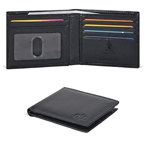 Oak Leathers Slim Leather Wallet for Men – RFID Wallets Credit Card Holder Ultra Thin Gift for Mens, Front Pocket Minimalist Design