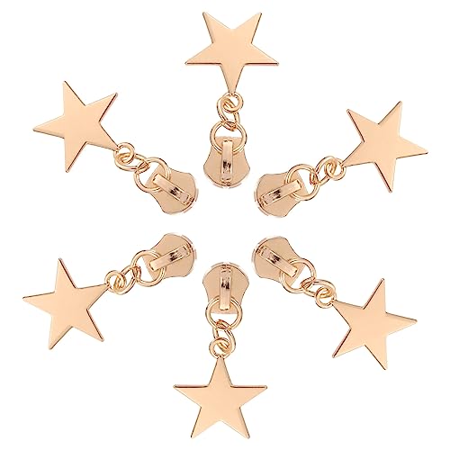 MUELODSIC 6 Pcs Five Pointed Star Zipper Pullers Durable Zipper Pull Tabs for DIY Bags Backpacks Luggage and Clothing Repair Easy Replacement