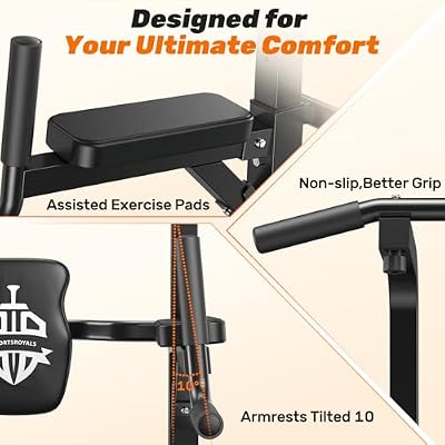 Sportsroyals Power Tower Pull Up Bar Station, 450LBS Stable Pull Up Dip Station for Home Gym Strength Training Equipment | FED Fitness