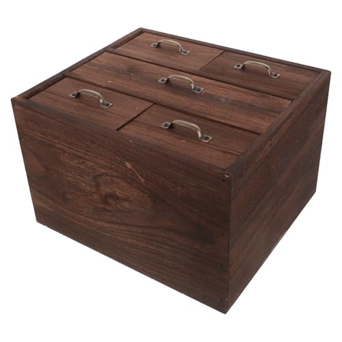 ULTECHNOVO Caja de Almacenamiento de Madera Maciza Organizador para Escritorio para Joyas y Objetos para Oficina o Hogar