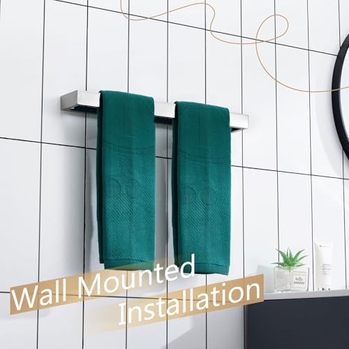 Image of KOKOSIRI Towel Holder Chrome Bath Towel Bar Rack 16-Inch Kitchen Holder Polished Stainless Steel for Bathroom Hardware Wall Mounted, 1 Pack B4008CH-L16