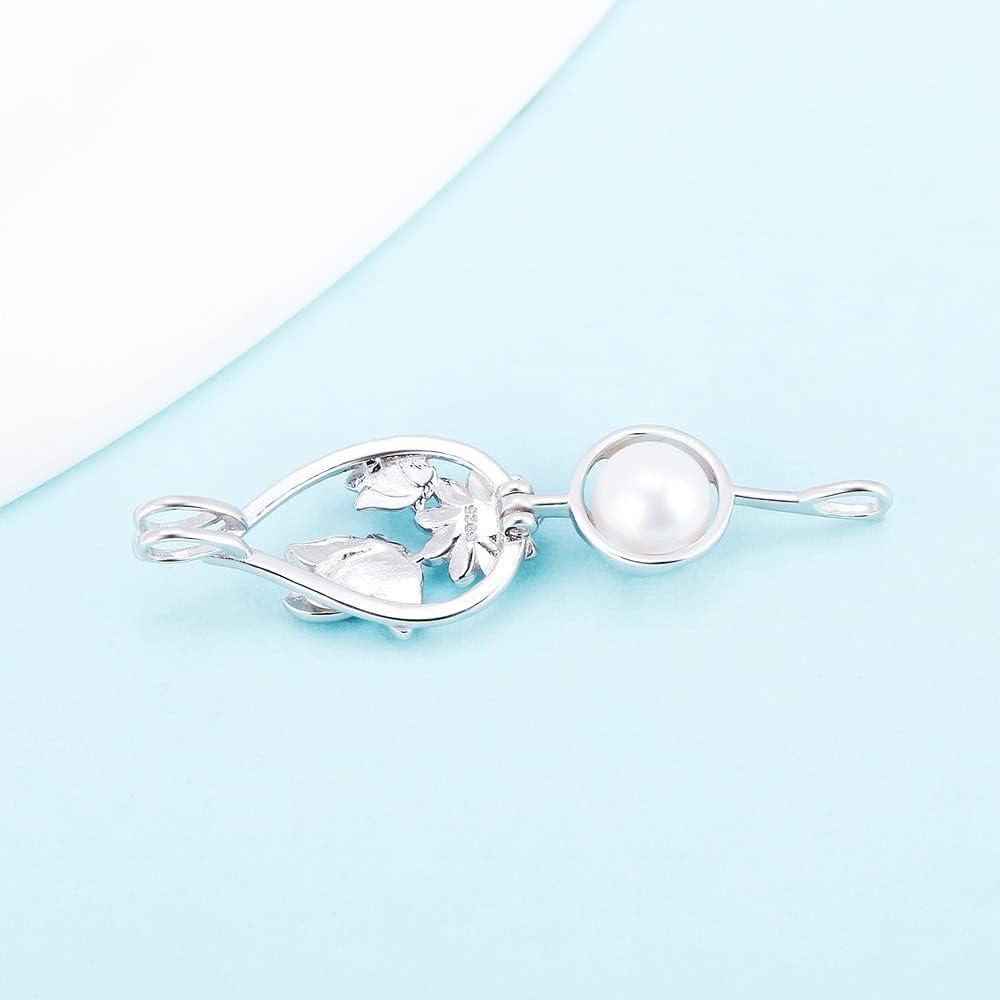 Blue Butterfly Teardrop Cage Pendants for Pearl Jewelry Making Sterling Silver, Design Cage Pendants for Women - Image 4