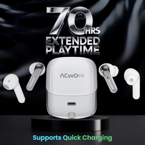 ACwO Dwots Fire ANC|India's First 4 in Ear Buds in 1 Case with ANC|70Hrs Battery|ANC&Transparency Mode|Bass&Theatre Modes|4 Mics Ai-Enc for Clear Calls|3D Spatial Audio(Eclipse White) 8