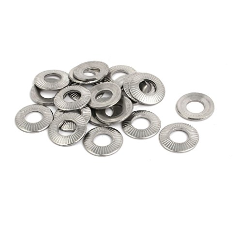 Aexit M8 304 quality Parts Stainless Steel Wedge Locking Washer Silver Tone 20pcs Model:10as526qo728