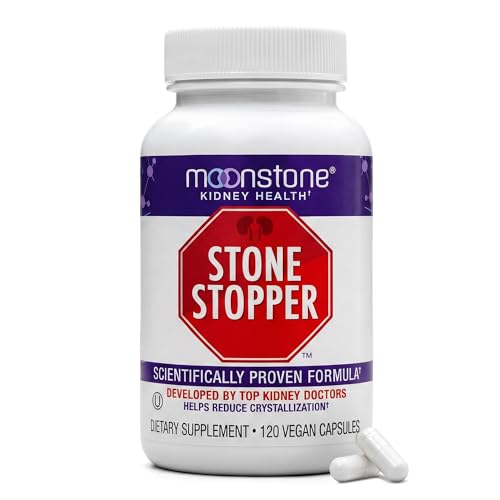 Image of Moonstone Stone Stopper Capsules, Kidney Stone Prevention, Calcium Oxalate Protector, Alkali Citrate Support Supplement, Developed by Urologists to Support Kidney Health, 30 Day Supply (120 Count)