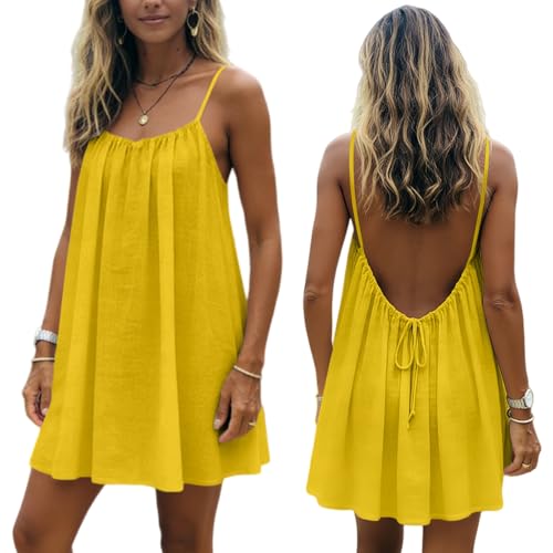 Robe courte ample pour femme solution anti-chaleur dos nu chic