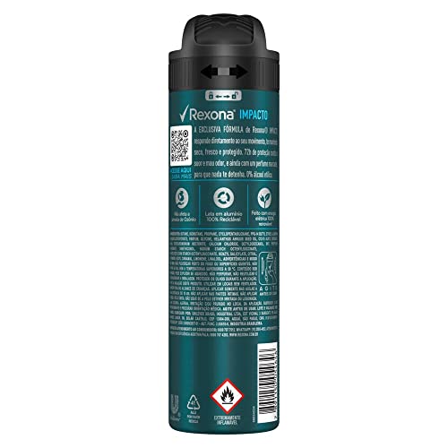 Desodorante Antitranspirante Aerosol Masculino Rexona Impacto 72 horas 150ml
