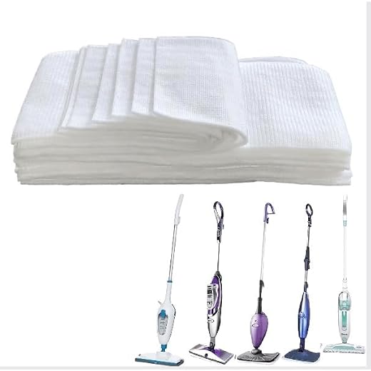 25 Pack 12 inch Disposable Pads for Shark Steam Mop and Black and Decker Steam Mop Pads - Replacement for Shark SaniFiber Pad Refills (Shark Steamer Pads Replacement)