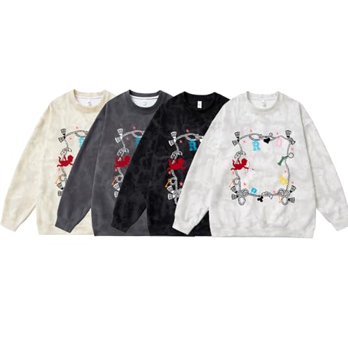 Mens Color Blast Graphic Sweatshirt Cute Print Unisex Oversized Graffiti Letter Pullover3