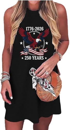 Image of Sun Salt Sand Coconut Tree Sleeveless Mini Dress Women Casual Summer Beach Vacation Dress Workout Tank Dress