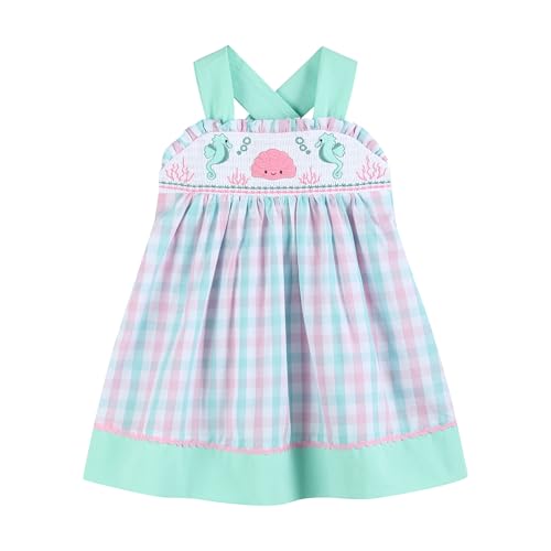 Baby and Girls Seashell Smocked Sundress