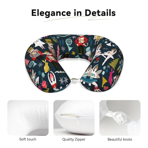 Almohada de poliéster negra ajustable para viaje miniatura 4