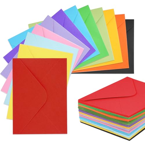Briefumschläge Bunt -72 Stück 120 g/m², 12 Farben Farbige...