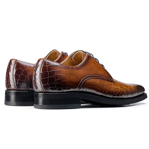 Image of Men's Dress Shoes Genuine Leather Oxfords Luxury Formal Business Suit Shoes with Blake Rapid Stitch